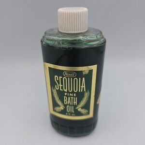 Vtg Rexall Sequoia Pine Bath Oil Glass 6 fl. oz. Bottle Sealed